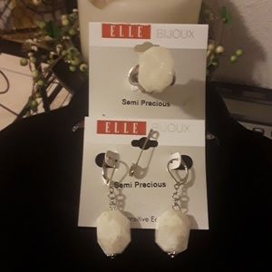 New Elle semiprecious stone ring and earring set